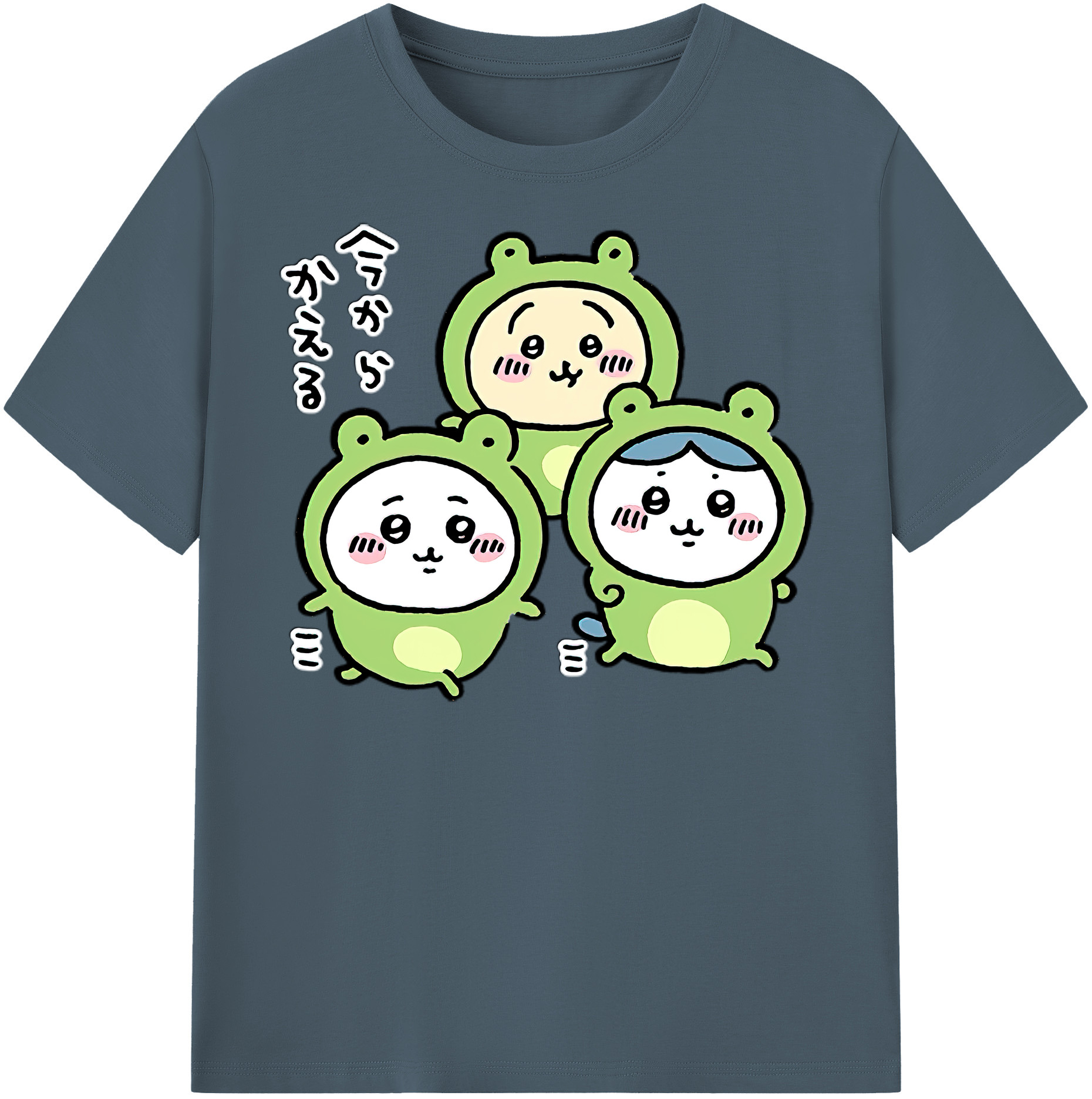 （画像用） ちいかわ ハチワレ Chii-kawa hachiware 綿100％半袖Tシャツ（フロントプリント）